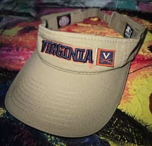 UvA University Visor STARTER Virginia Tan Visor with Navy and Orange Embroidery